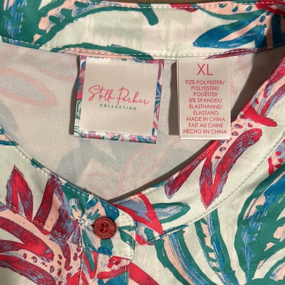 Stella Parker Dress Womens XL Hot Pink Floral Sleeveless Activewear UPF 30+ - Picture 2 of 13
